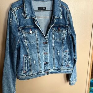 Kut from the Kloth Distressed Blue Jean Jacket